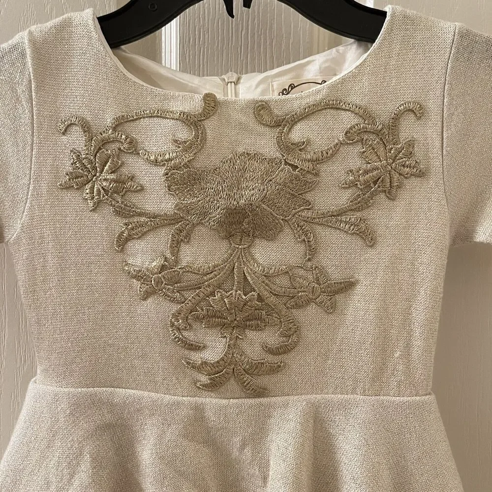 Joyfolie Roselyn Petticoat Dress in Gold Tulle Hi-Low Mia Joy Girls Size 5